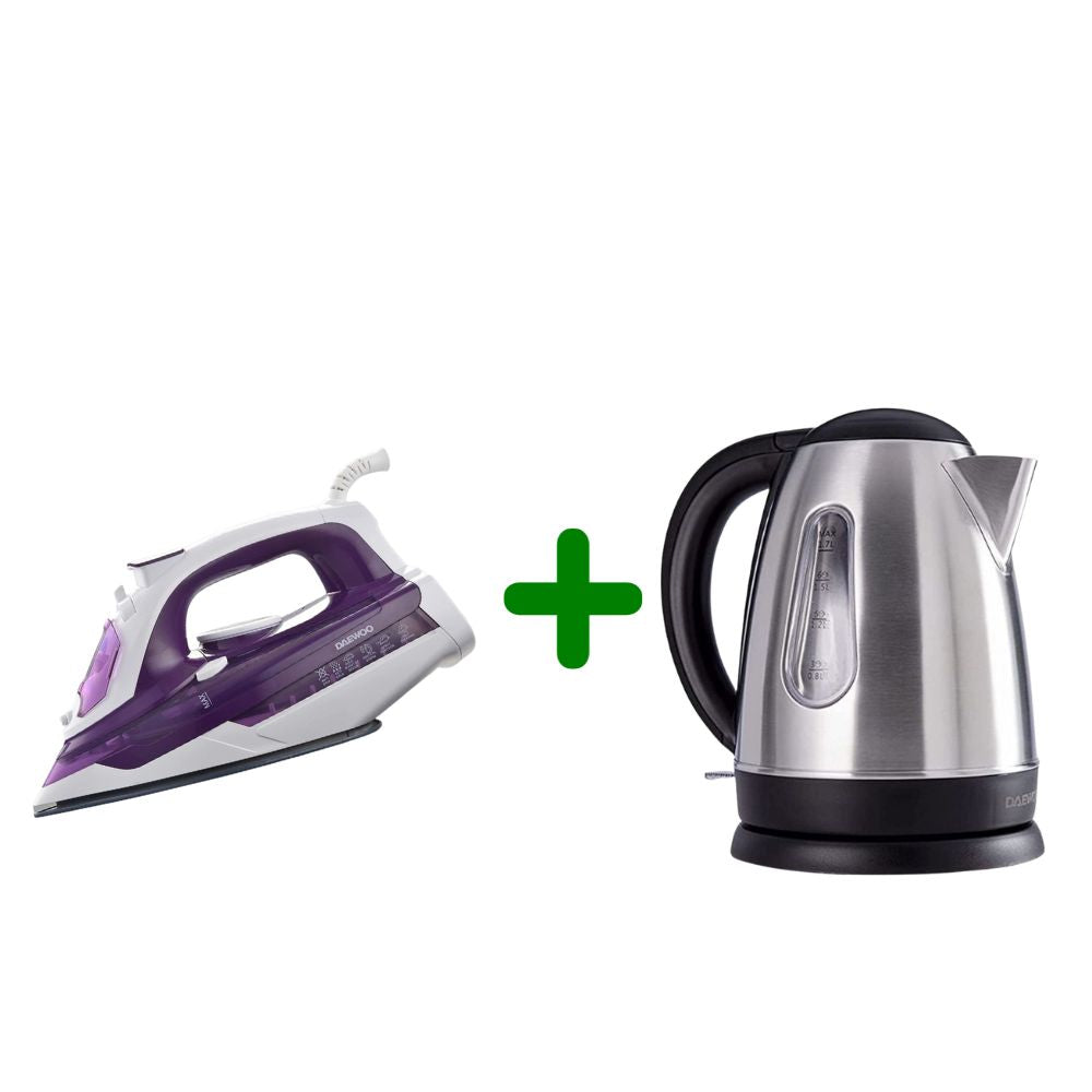 DAEWOO Steam Iron & Electric Kettle Combo Offer The Grazie