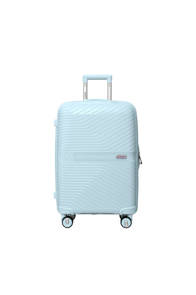 British Tourister Polypropylene Spinner Check In Large Luggage Trolley 24 Inch Sky Blue