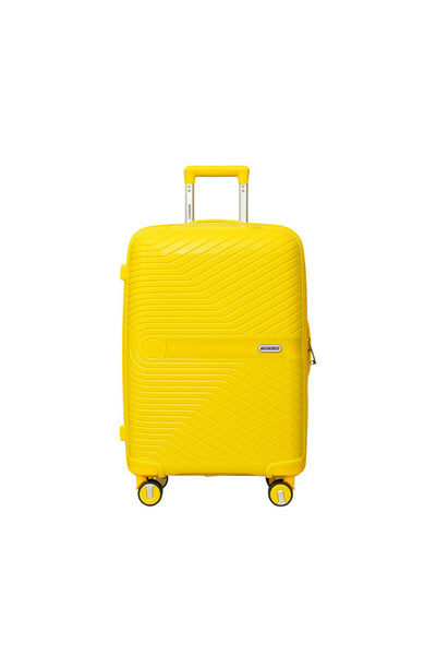 British Tourister Polypropylene Spinner Check In Large Luggage Trolley 28 Inch Yellow