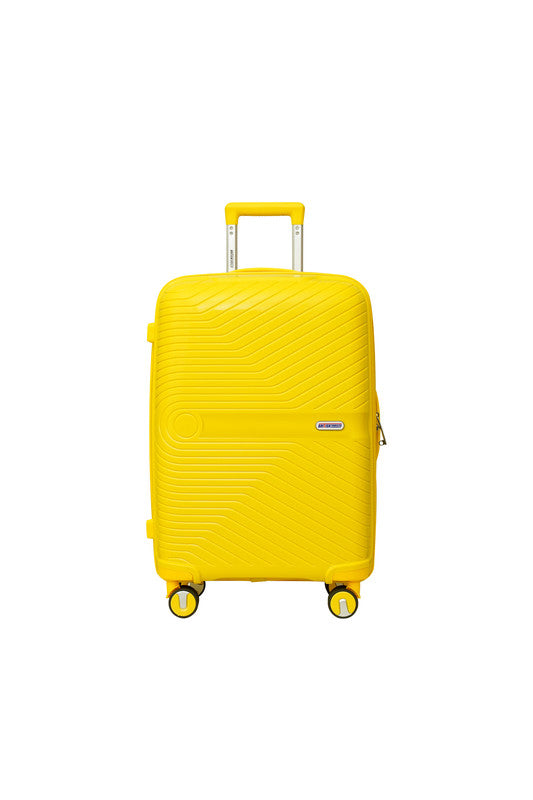 British Tourister Polypropylene Spinner Check In Large Luggage Trolley 20 Inch Yellow