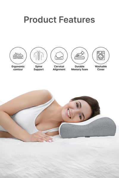 American Linen  Specialty Medical Cervical Sleeping Orthopedic Memory Foam Ergonomic Contour Pillow For Neck And Shoulder Support Pain Relief