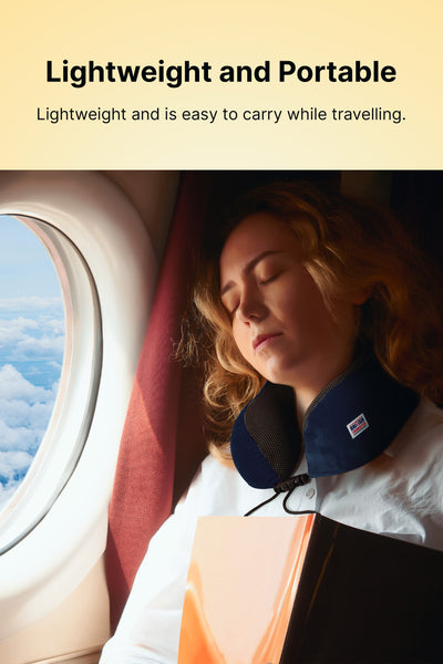 British Tourister Travel Pillow, Memory Foam, Airplane Neck Pillow Dark Blue