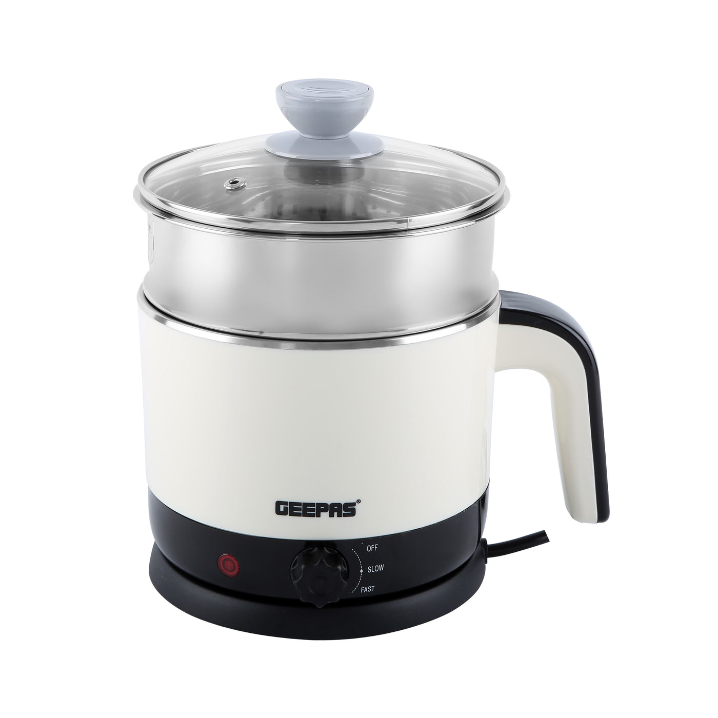 Double Layer Multi-function Kettle, 360 Rotation, GK38026 | SUS 304 Inner & Plastic Outer | 2 Speed Setting | Boil Dry Protection | Multi-Function Kettle for Cooking Eggs, Noodles, Etc