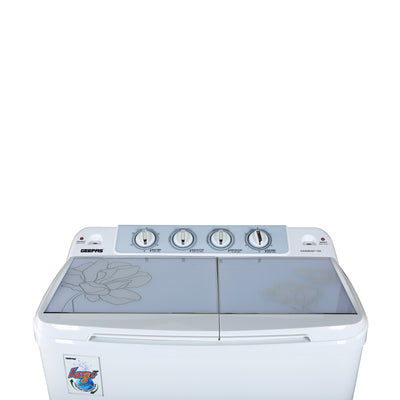 Geepas 9.2 KG Twin Tub Semi-Automatic Washing Machine- GSWM6467| High Back Control Panel and Semi-Automatic Top Load Washing Machine| Spin Capacity: 7.0 KG| White