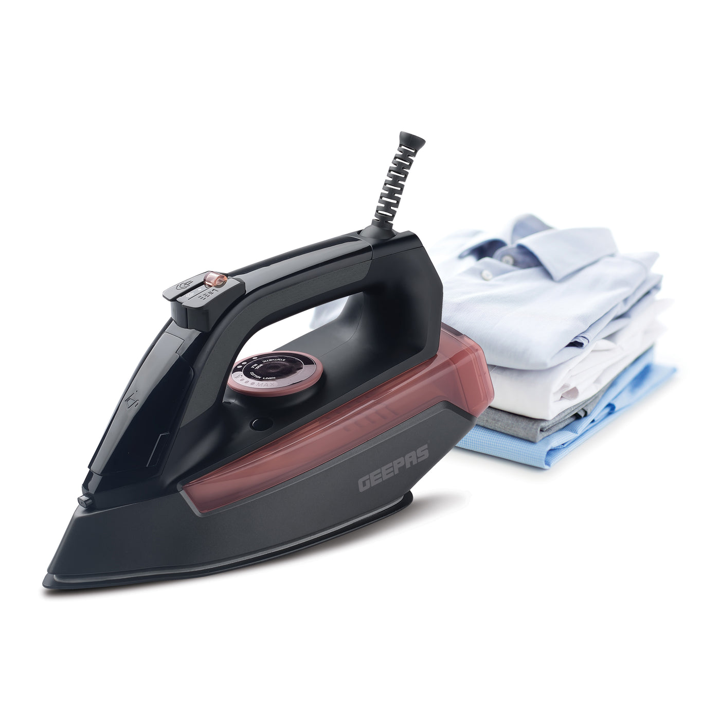 Geepas GSI7791 Ceramic Steam Iron | 2400W, Powerful safe durable | with Temperature Control & Dry & Steam Function| Compact and Handy Design, Suitable for All Kinds of Fabric| 2 years warranty