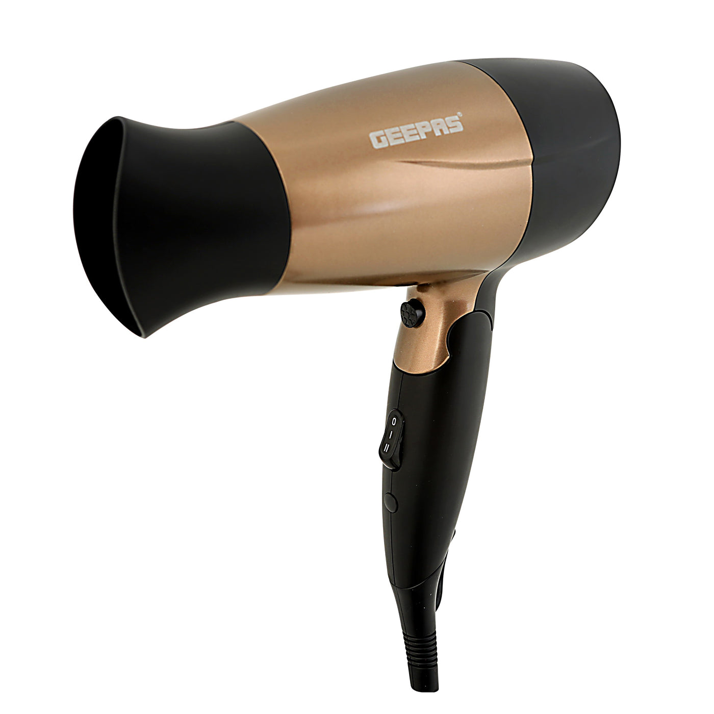 GH8642 1600W Mini Hair Dryer With Foldable Handle - 2-Speed And 2 Temperature Settings, Cool Shot Function, Ideal For All Types Of Hairs Gold/Black