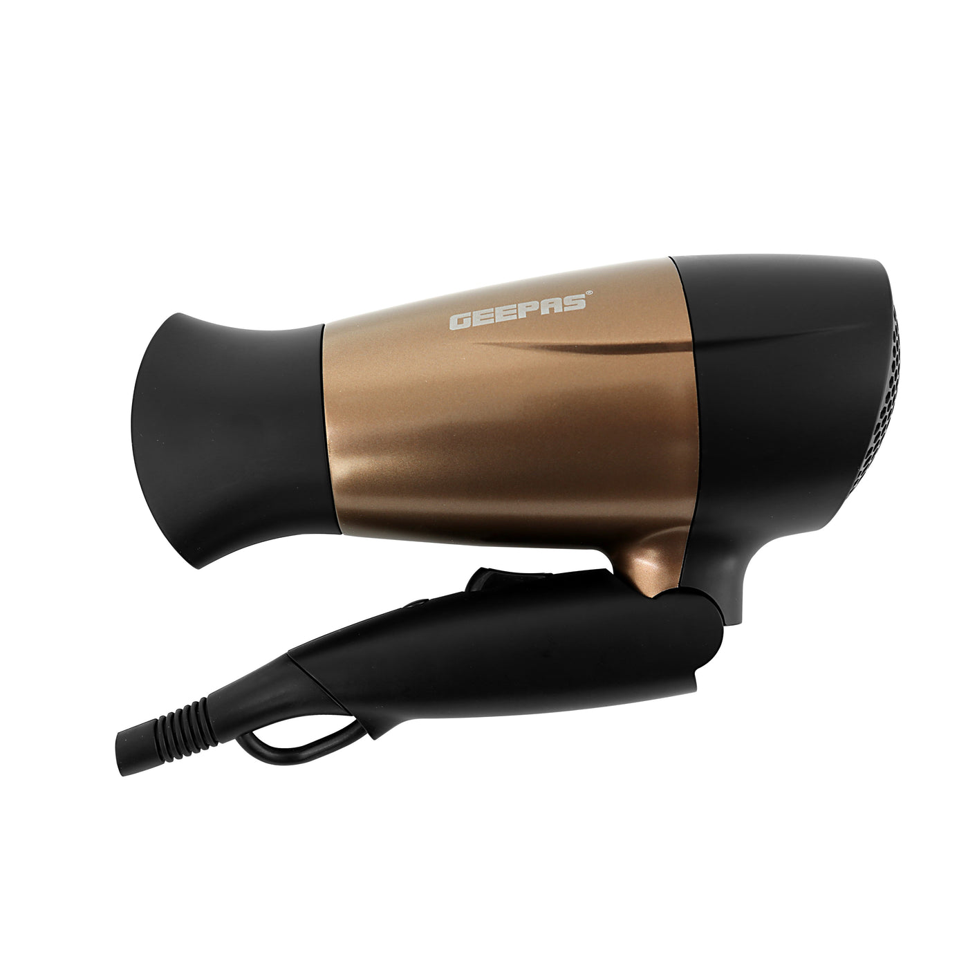 GH8642 1600W Mini Hair Dryer With Foldable Handle - 2-Speed And 2 Temperature Settings, Cool Shot Function, Ideal For All Types Of Hairs Gold/Black