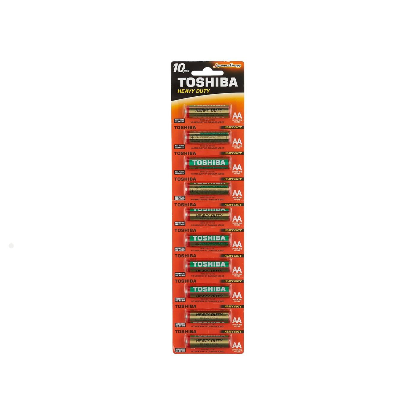 Toshiba Heavy  Duty AA 10 Pcs Battery Pack