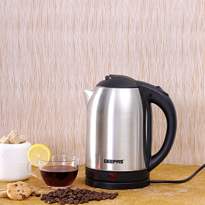 Stainless Steel Electric Kettle With Auto Shutt off and Boil Dry Protection 2 L 1800 W GK5466B Silver/Black