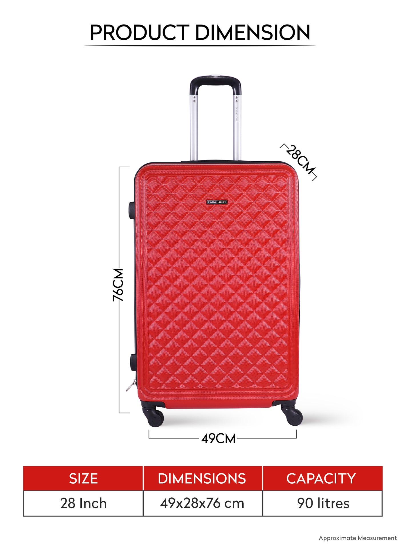 Fantasy ABS Hardside Spinner Check In Large Luggage Trolley 28 Inch