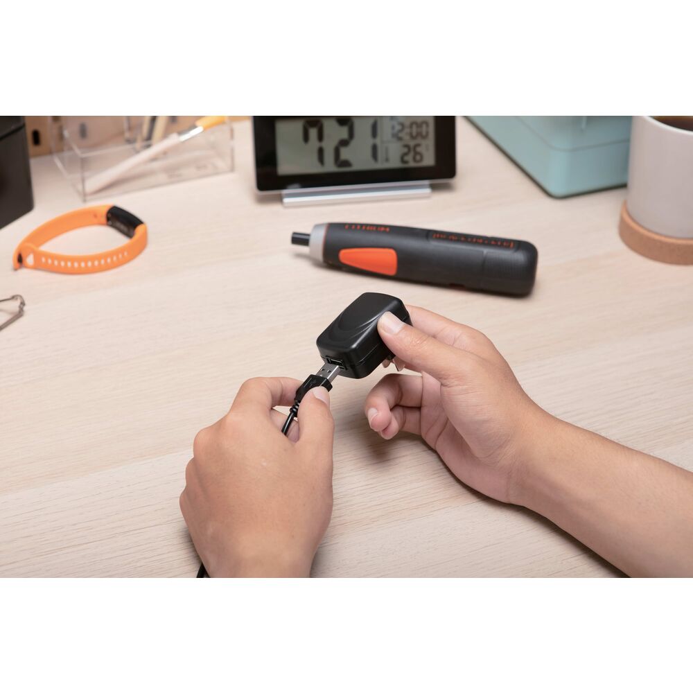 Brown Box  4V 5Nm Li-Ion Cordless Electric Push & Go Screwdriver with 27 Pieces Accessories in Kitbox for Screwdriving, Fastening and Wire Stripping