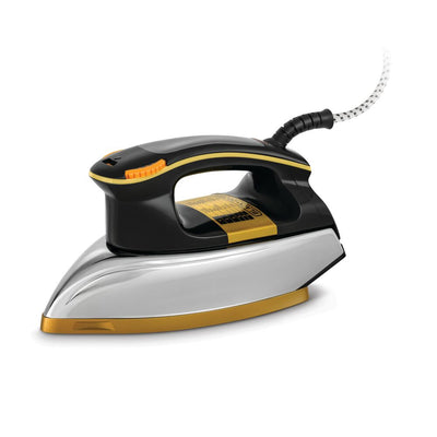 Brown Box 1200W Heavy Weight Dry Iron, Black/Gold