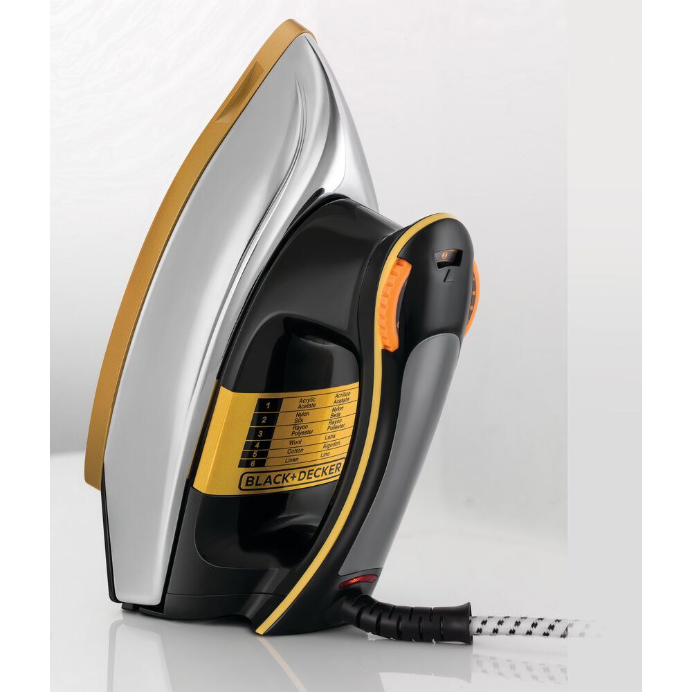 Brown Box 1200W Heavy Weight Dry Iron, Black/Gold