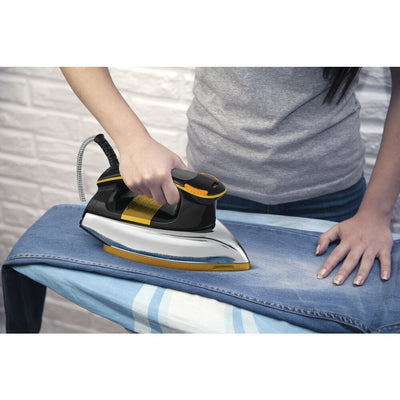 Brown Box 1200W Heavy Weight Dry Iron, Black/Gold