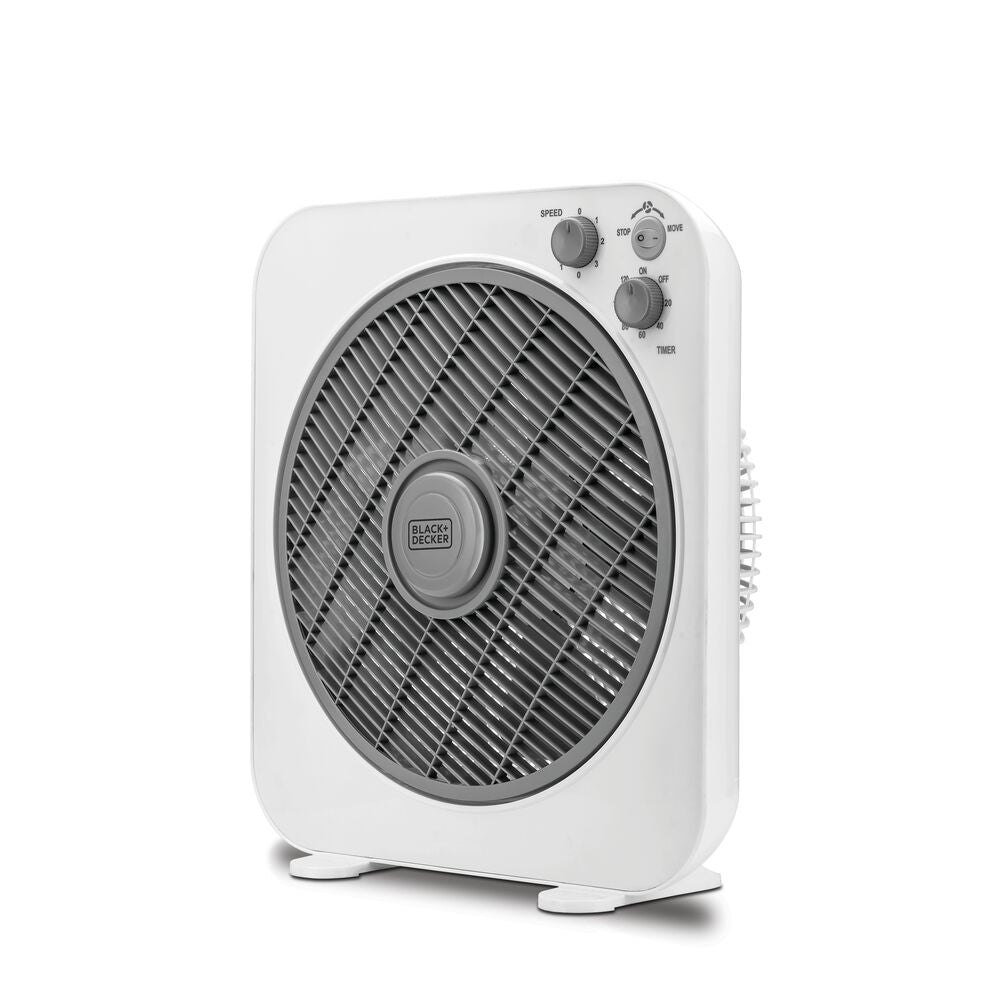 Brown Box 40W Box Desk Fan 12 Inch Fan Diameter, 3 Speeds Low/Medium/High And 5 Blade Design With Adjustable Portable/Travel Friendly Body To Direct Swing