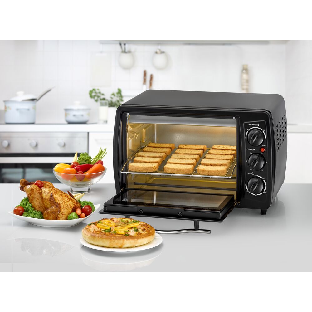 Brown Box  19L Double Glass Multifunction Toaster Oven with Rotisserie for Toasting/ Baking/ Broiling