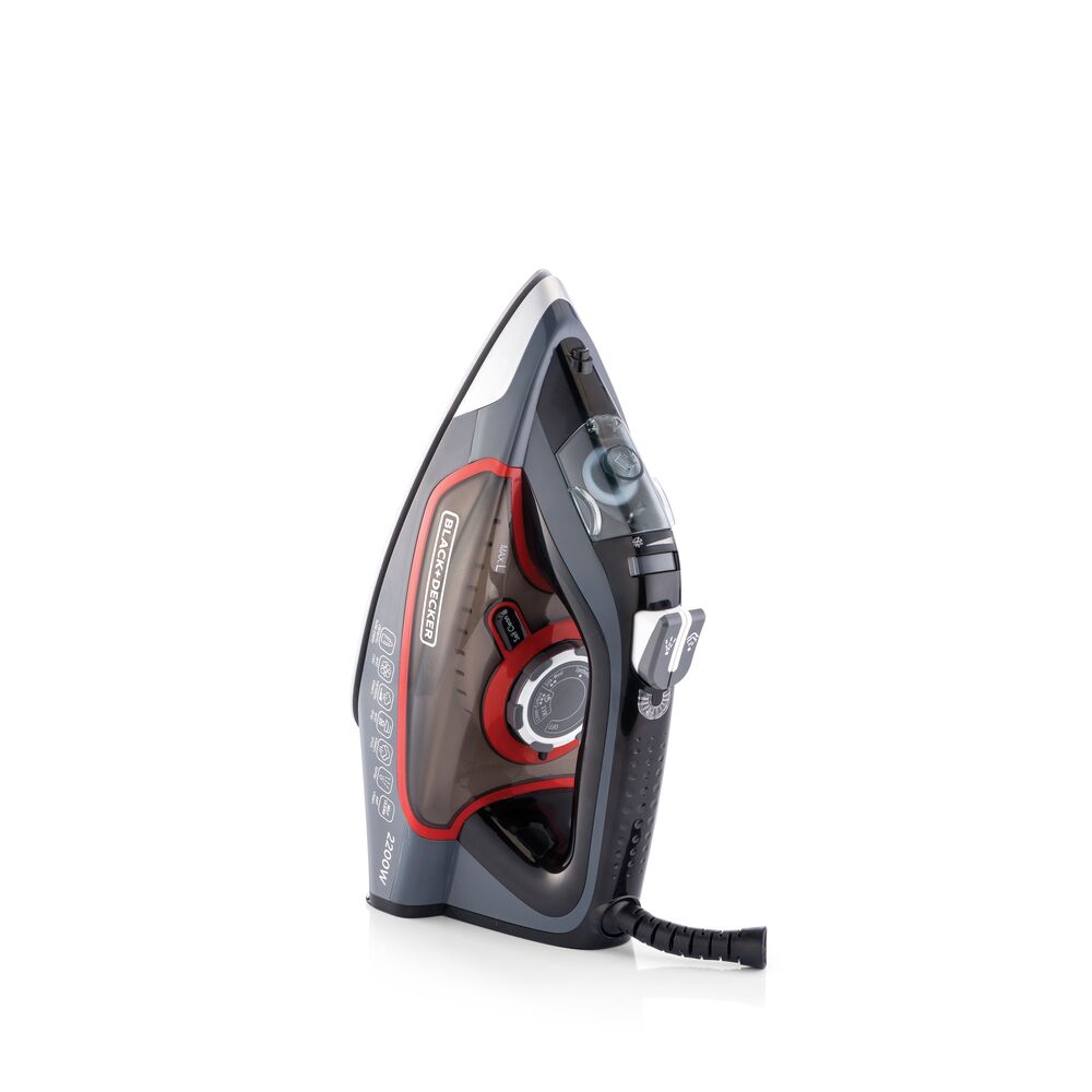 BLACK+DECKER 2200W 90g/min Steam Steam Iron With 380ml Capacity, Ceramic Coated Soleplate with Anti Calc Anti Drip, Self Clean and Auto Shutoff, Removes Stubborn Creases X2050-B5