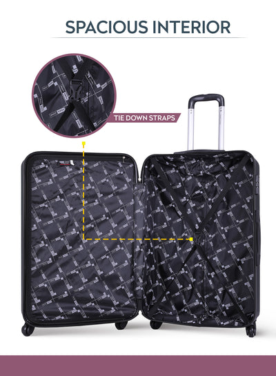 Kenzo 3-Piece ABS Hardside Spinner Luggage Trolley Set