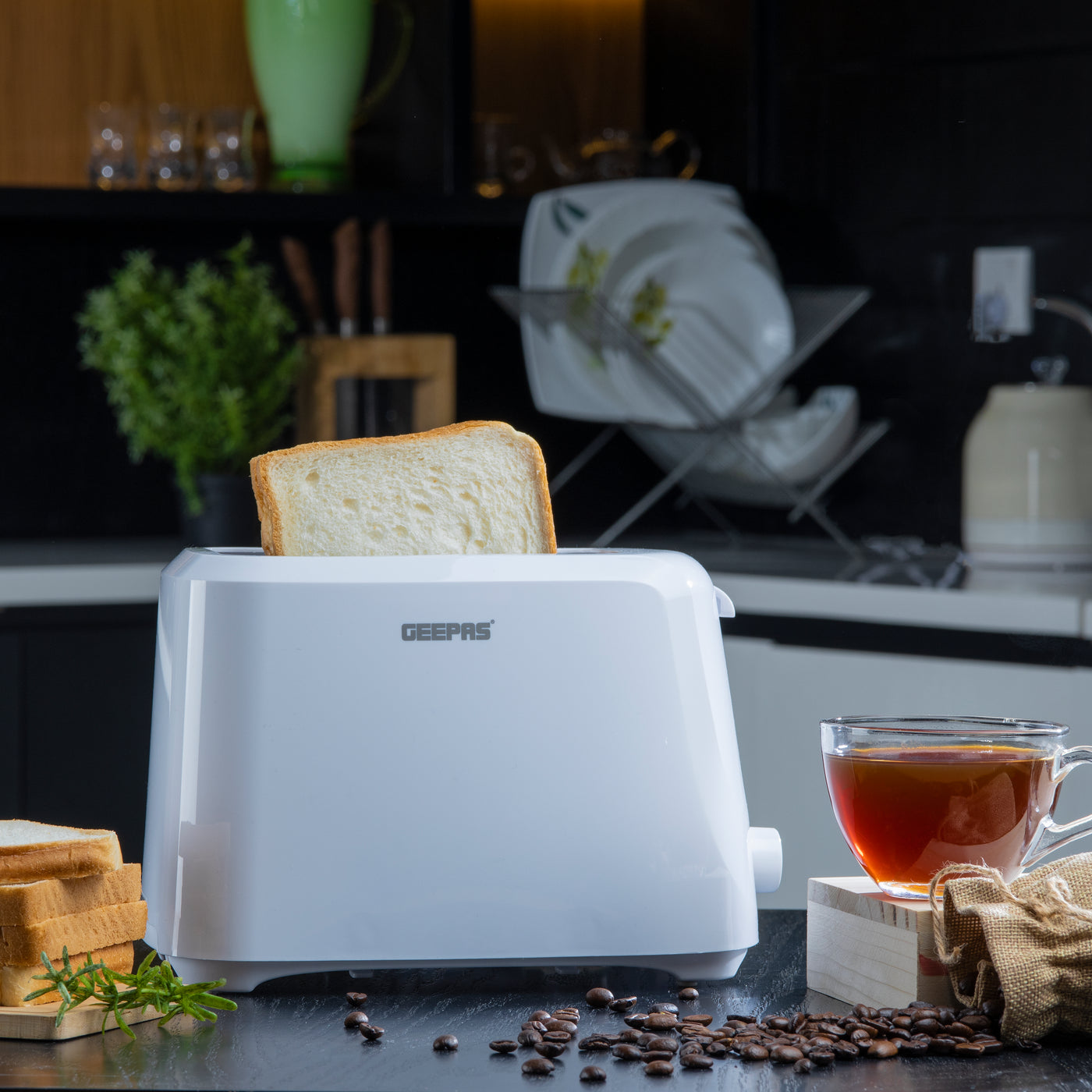 2 Slice Bread Toaster, Variable Browning Setting, GBT36515 | Cancel Function | Removable Crumb Tray | Wide Slots and High Lift Feature | Cord Storage