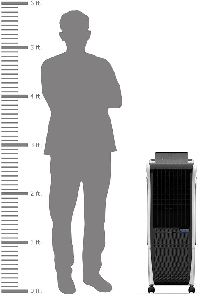 Brown Box Symphony Diet 3D 40i Portable Tower Air Cooler For Home with 3-Side Honeycomb Pads, Pop-Up Touchscreen, i-Pure Technology and Low Power Consumption, 40L, Grey