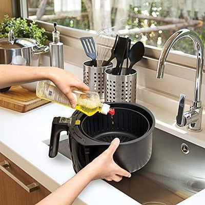 2.5 Liter 800G 1500W Manual Air Fryer Aerofry With Rapid Air Covection Technology, Black/Gold