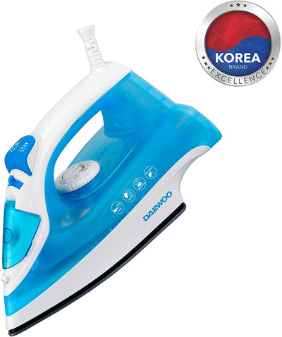 1800W Steam Iron with Non-Stick Soleplate, Self Clean, Spray & Steam Function Korean Technology Light Blue