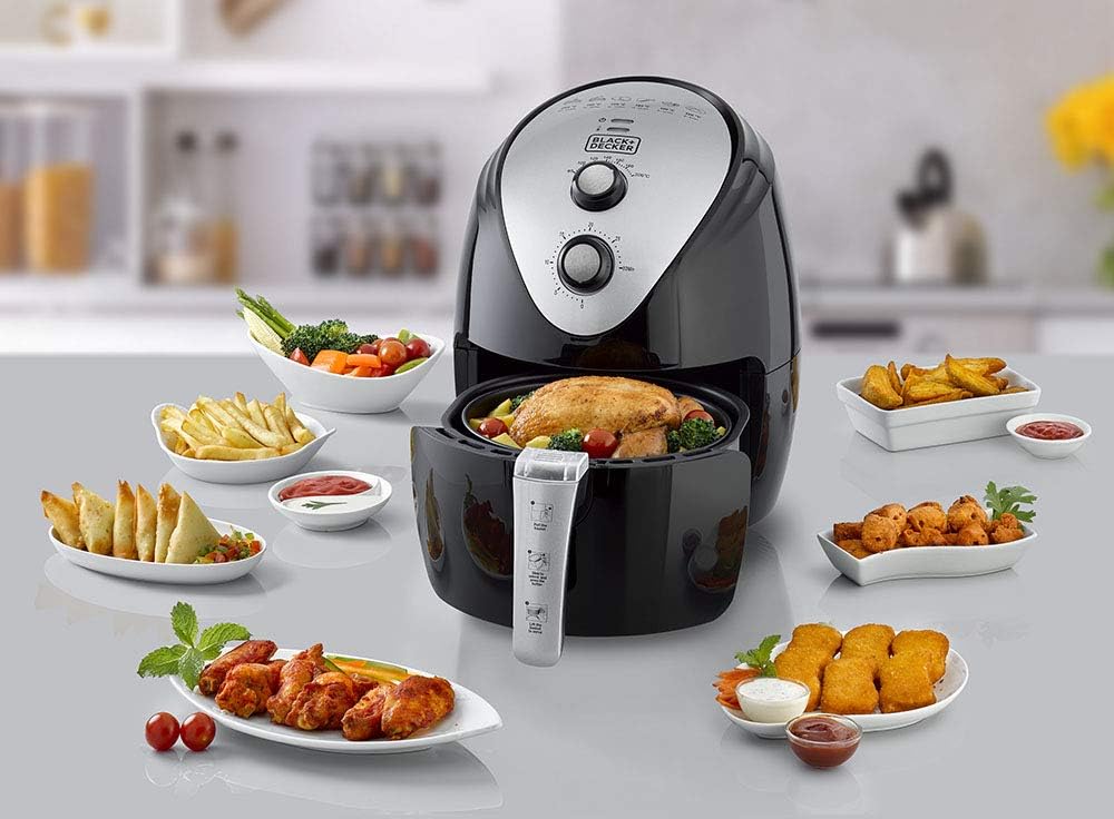 Brown Box Air Fryer Rapid Air Convection Technology Manual Control 1500W 3.5L
