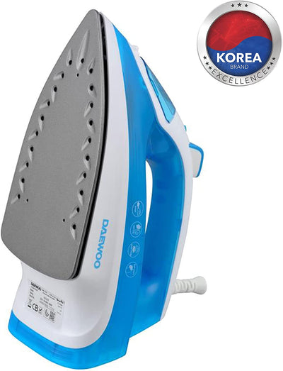 1800W Steam Iron with Non-Stick Soleplate, Self Clean, Spray & Steam Function Korean Technology Light Blue