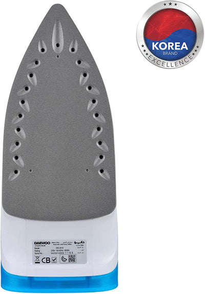 1800W Steam Iron with Non-Stick Soleplate, Self Clean, Spray & Steam Function Korean Technology Light Blue