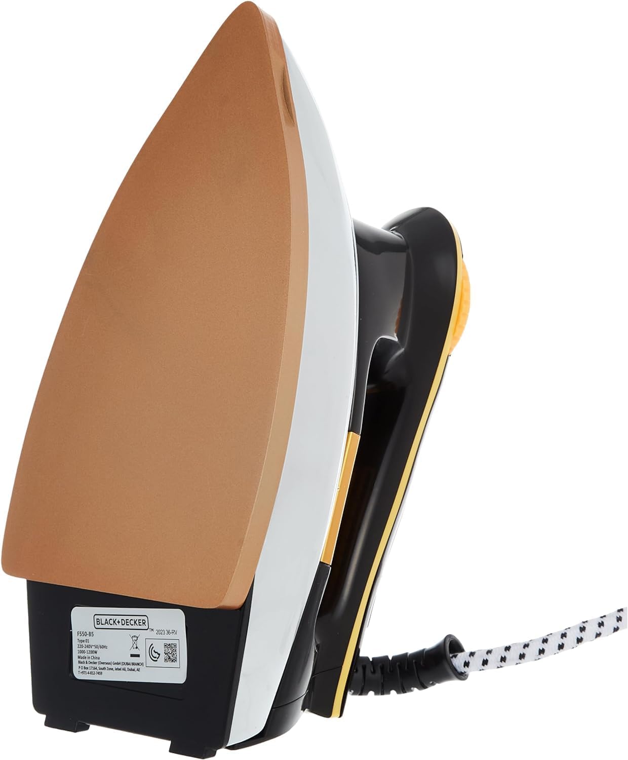 1200W Heavy Weight Dry Iron, Black/Gold