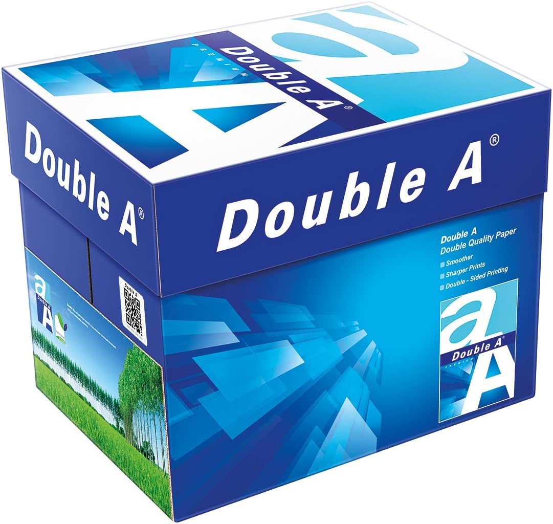 Double A Printer Copy Paper, Size A4, GSM 80, 500 Pages Ream - White (Pack of 10)
