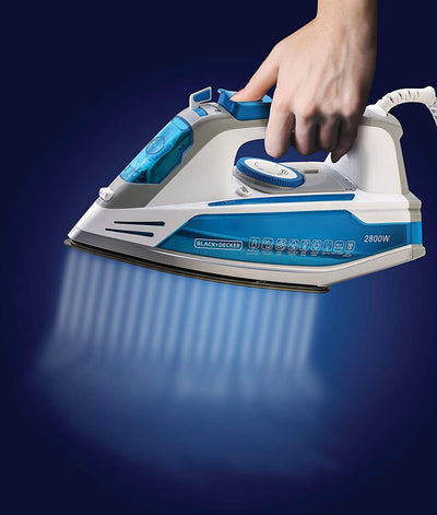 Brown Box 2800W 2 Way Auto Shut-Off Anti Drip, Anodized Sole Plate Variable Steam Iron, Blue