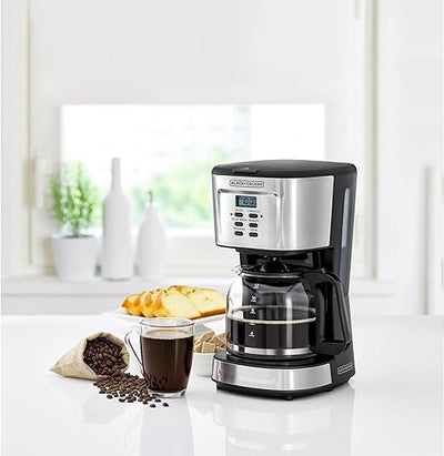 900W 12 Cup 24 Hours Programmable Coffee Maker with 1.5L Glass Carafe and Keep Warm Feature for Drip Coffee and Espresso