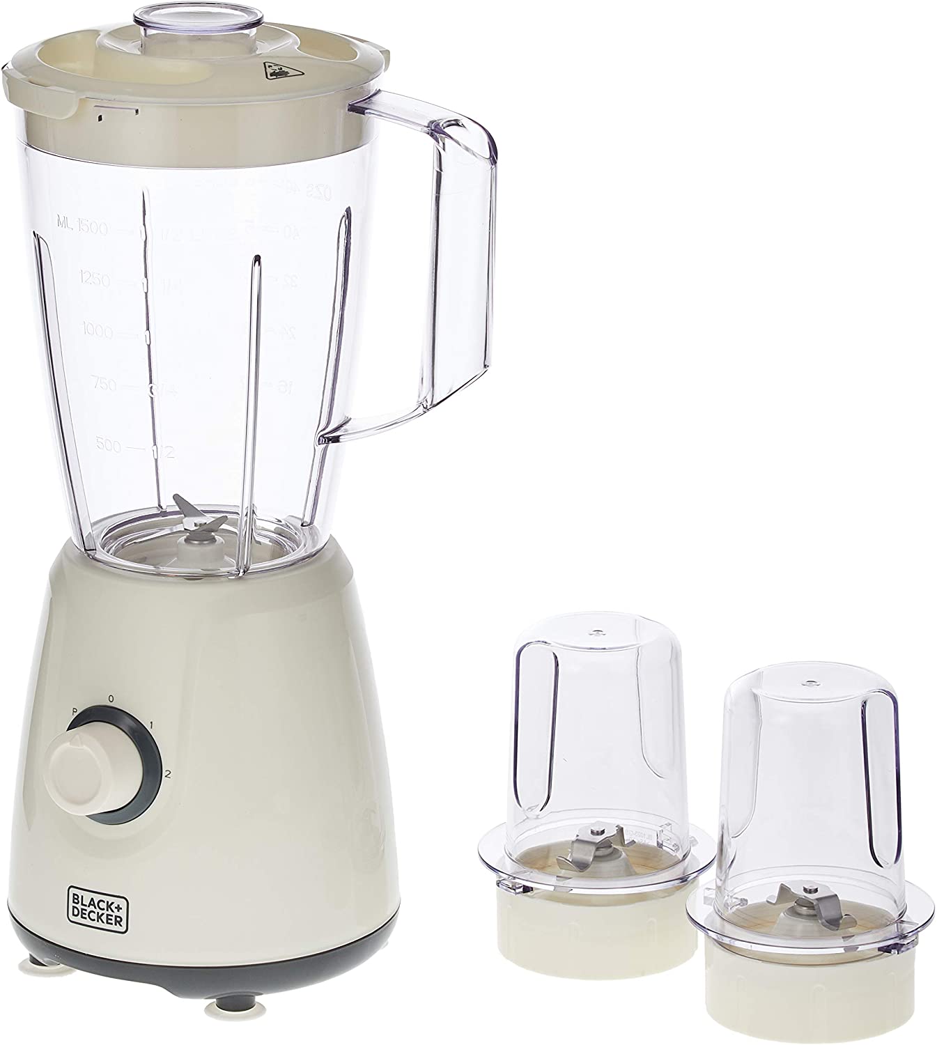 Brown Box  400W 1.5L Blender With Grinder Mills With 300ml 2 Grinding Mill, Stainless Steel Blades and Two Pulse Control White, For Fine Grinding Coffee Herbs&Spices White