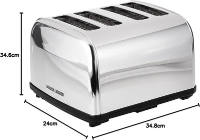 Brown Box 4 Slice Stainless Steel Cool Touch Toaster with Crumb Tray, Silver