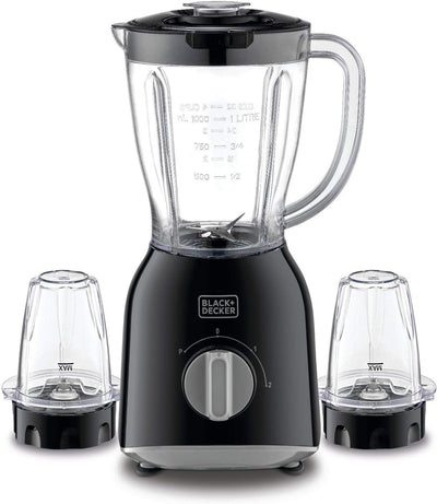 Brown Box BLACK+DECKER 400W 1.0L Blender with 2 x Grinder Mills, Black