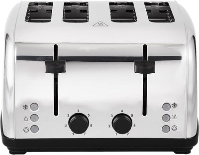 Brown Box 4 Slice Stainless Steel Cool Touch Toaster with Crumb Tray, Silver