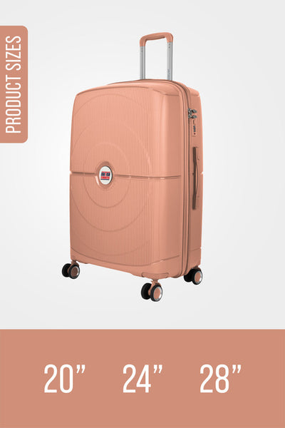 British Tourister 3 PCS Polypropylene Hardside Spinner Luggage Trolley Set 20/24/28 Inch Brown + Travel Pillow, Memory Foam, Airplane Neck Pillow Red