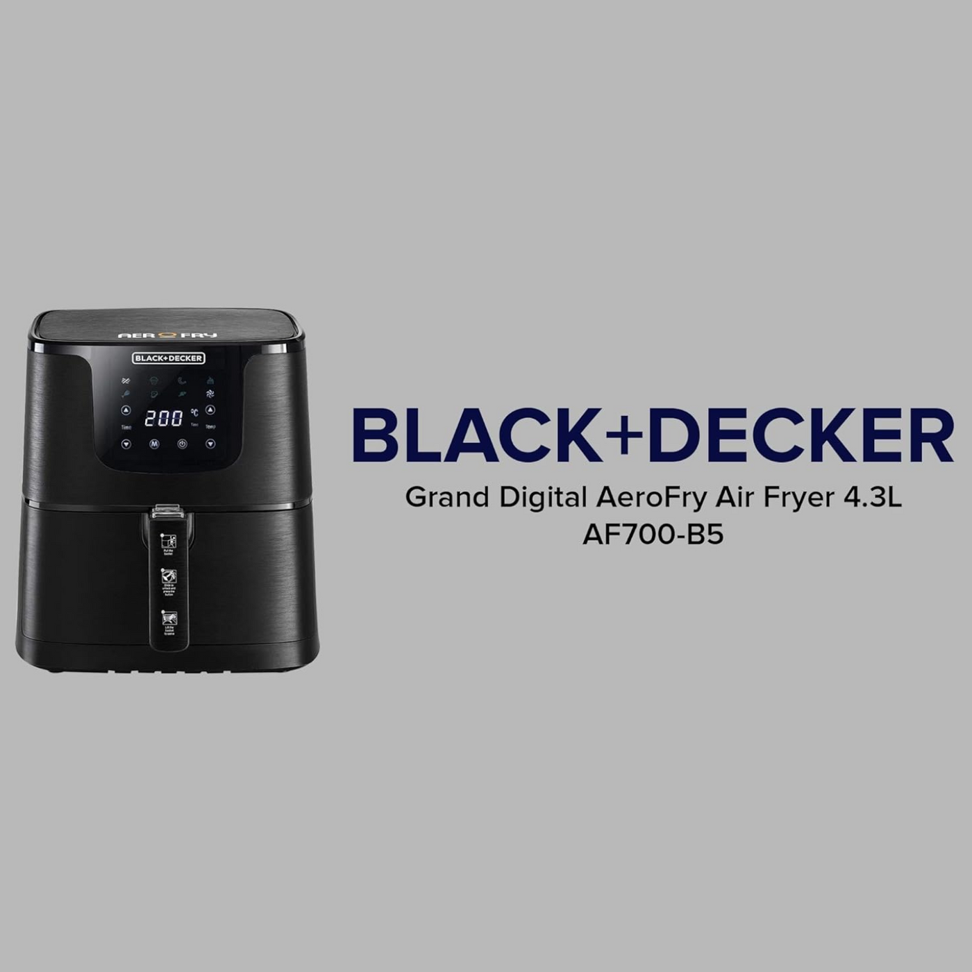 Brown Box Black & Decker Grand Digital AeroFry Air Fryer 4.3L, Black, AF700-B5