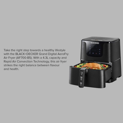 Brown Box Black & Decker Grand Digital AeroFry Air Fryer 4.3L, Black, AF700-B5