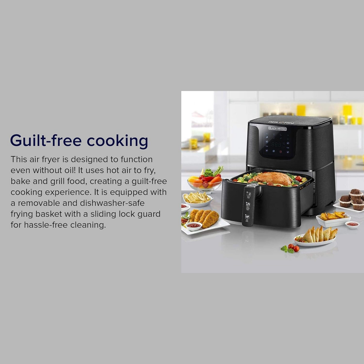 Brown Box Black & Decker Grand Digital AeroFry Air Fryer 4.3L, Black, AF700-B5