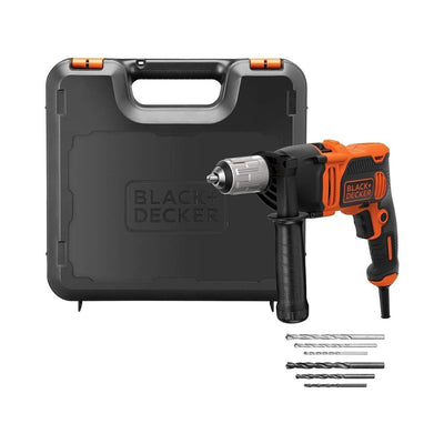 850W 3,100 RPM Corded Hammer Drill with Forward/Reverse Function with 6 Drill Bits in Kit box for Metal, Wood & Masonry Drilling