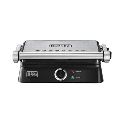 1400W Contact Grill With Full Flat Grill For Barbecue