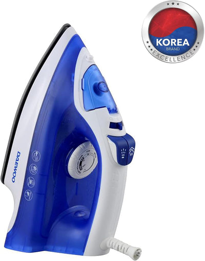 1800W Steam Iron with Non-Stick Soleplate, Self Clean, Spray & Steam Function Korean Technology Light Blue