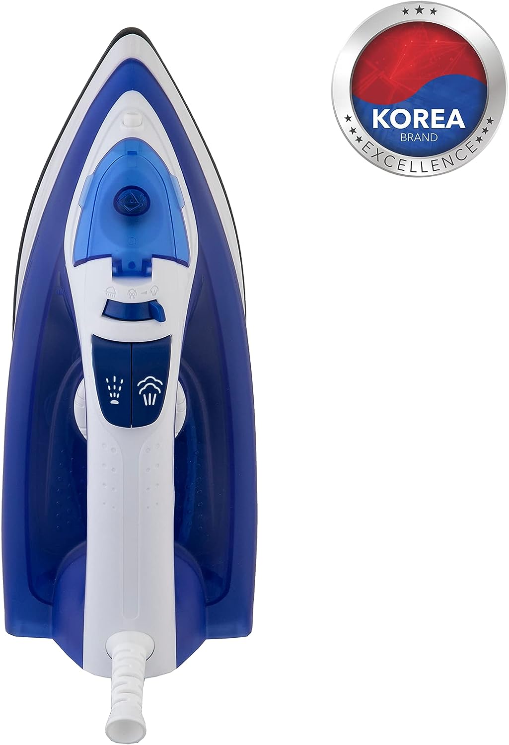 1800W Steam Iron with Non-Stick Soleplate, Self Clean, Spray & Steam Function Korean Technology Light Blue