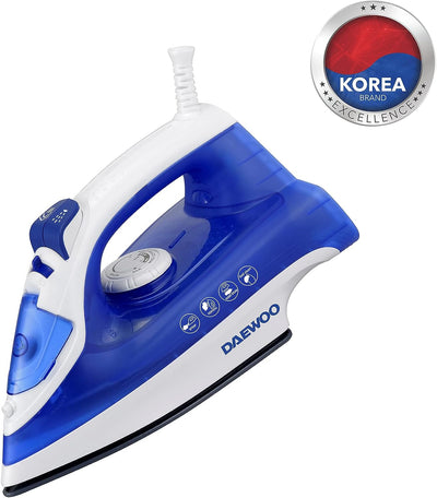 1800W Steam Iron with Non-Stick Soleplate, Self Clean, Spray & Steam Function Korean Technology Light Blue