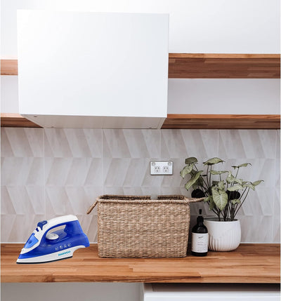 1800W Steam Iron with Non-Stick Soleplate, Self Clean, Spray & Steam Function Korean Technology Light Blue