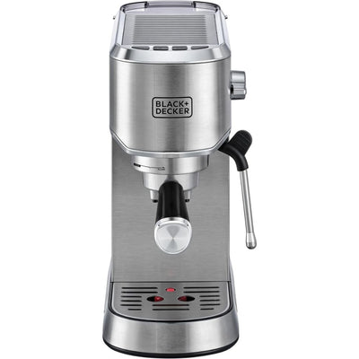 BLACK+DECKER Manual Barista Pump Espresso Coffee Machine, Cappuccino, Latte Macchiato, Milk Frother, 1450W, Silver - ECM150-B5, by BLACK+DECKER