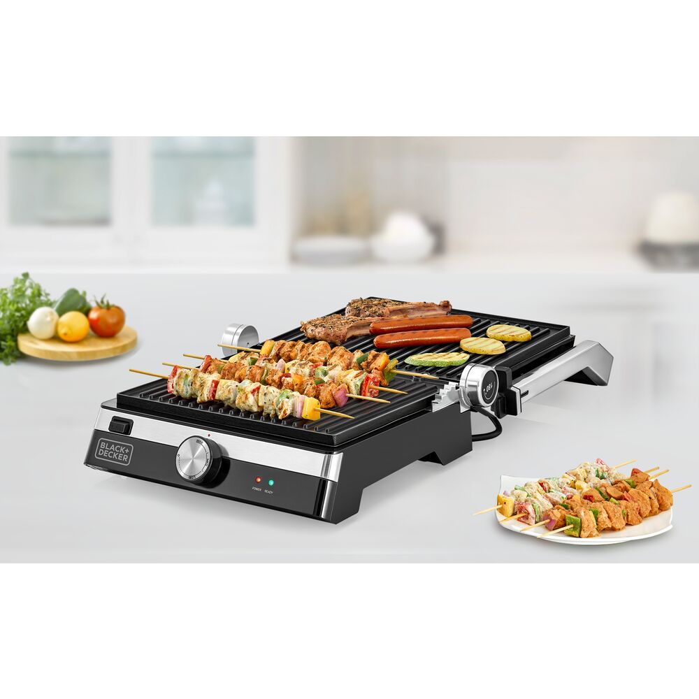 2000W Family Health Grill, Black/Silver