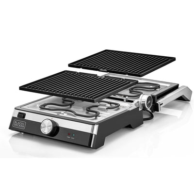 2000W Family Health Grill, Black/Silver